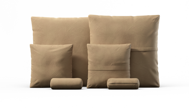 Pillow Set 3 - Leather - Beige