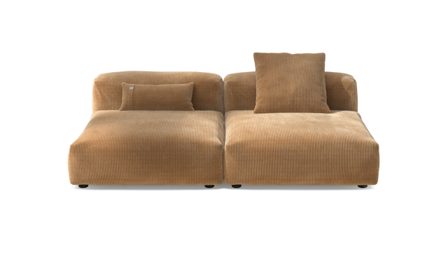 vetsak | Sofa Set 01 Large - Cord Velour - Camel | Modular Sofa | 3.5 Seater