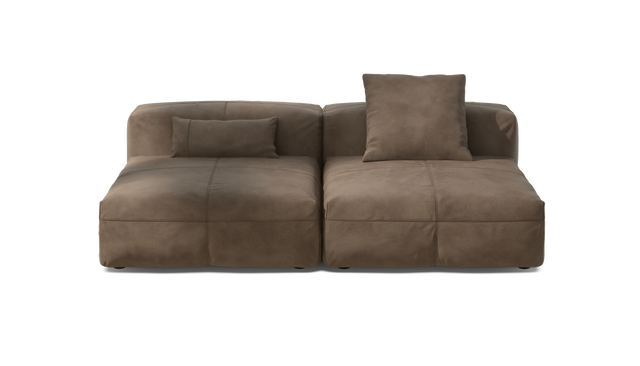 vetsak | Sofa Set 01 Large - Leather - Cacao | Modular Sofa | 3.5 Seater