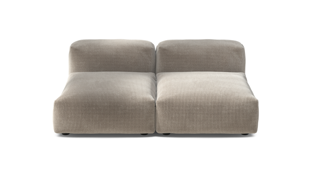 vetsak | Sofa Set 01 Medium - Cord Velour - Platinum | Modular Sofa | 2.5 Seater
