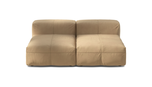 vetsak | Sofa Set 01 Medium - Leather - Beige | Modular Sofa | 2.5 Seater