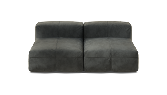 vetsak | Sofa Set 01 Medium - Leather - Dark Grey | Modular Sofa | 2.5 Seater