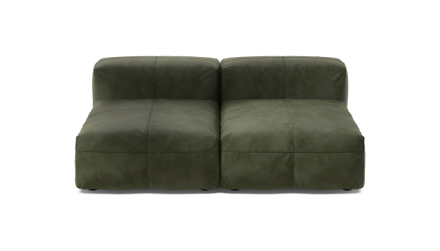 vetsak | Sofa Set 01 Medium - Leather - Olive | Modular Sofa | 2.5 Seater