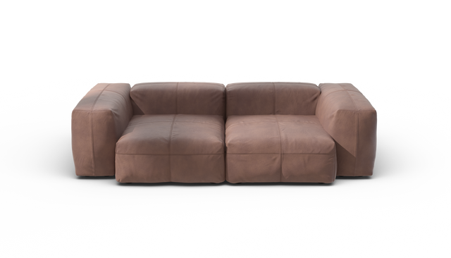 vetsak | Sofa Set 02 Medium - Leather - Stone | Modular Sofa | 2.5 Seater | Big Sofa