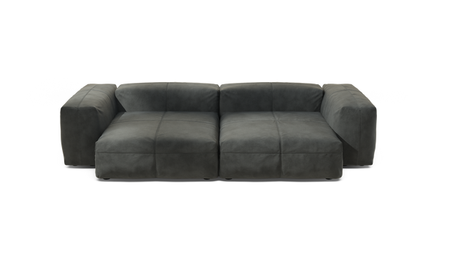 vetsak | Sofa Set 02 XLarge - Leather - Dark Grey | Modular Sofa | 3.5 Seater | Big Sofa