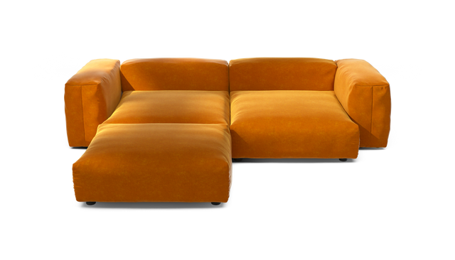 vetsak | Sofa Set 03 - Suave - Orange Blaze | Modular Sofa | 3.5 Seater | Big Sofa | Corner Sofa