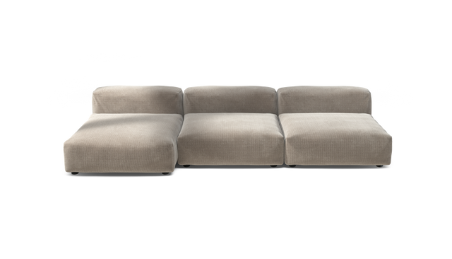 vetsak | Sofa Set 04 - Cord Velour - Platinum | Modular Sofa | 5 Seater | Big Sofa