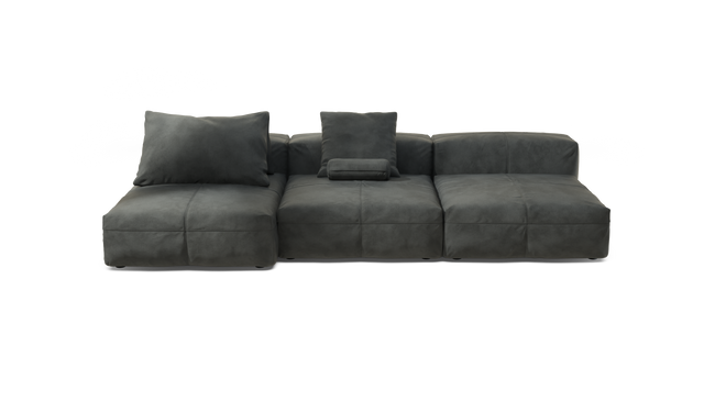 vetsak | Sofa Set 04 - Leather - Dark Grey | Modular Sofa | 5 Seater | Big Sofa