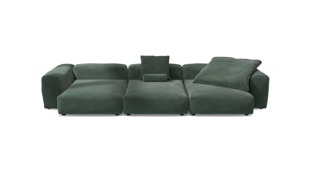 vetsak | Sofa Set 05 - Cord Velour - Hunter | Modular Sofa | 5 Seater | Big Sofa | Corner Sofa