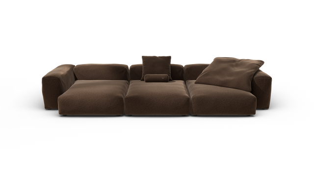 vetsak | Sofa Set 05 - Pebble - Umber | Modular Sofa | 5 Seater | Big Sofa | Corner Sofa