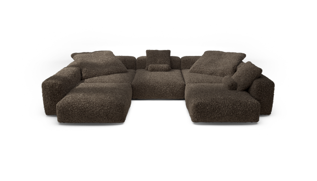 vetsak | Sofa Set 06 - Doodle - Cacao | Modular Sofa | 6.5 Seater | Big Sofa | U-Shape | Corner Sofa