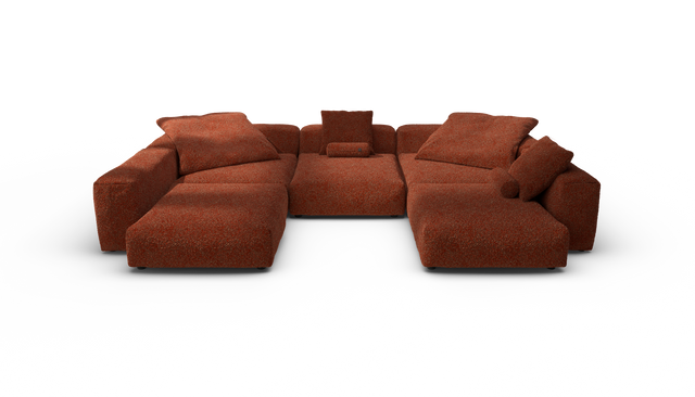 vetsak | Sofa Set 06 - Nub - Sienna | Modular Sofa | 6.5 Seater | Big Sofa | U-Shape | Corner Sofa