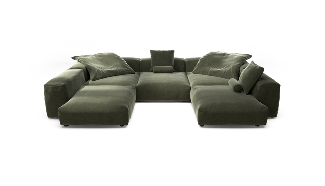 vetsak | Sofa Set 06 - Suave - Pine | Modular Sofa | 6.5 Seater | Big Sofa | U-Shape | Corner Sofa