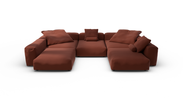 vetsak | Sofa Set 06 - Terrain - Saffron | Modular Sofa | 6.5 Seater | Big Sofa | U-Shape | Corner Sofa