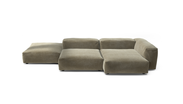 vetsak | Sofa Set 09 - The Island - Cord Velour - Khaki | Modular Sofa | 7 Seater | Sofa Island