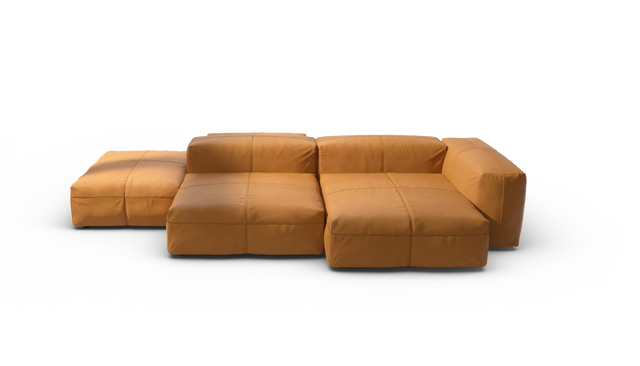 vetsak | Sofa Set 09 - The Island - Leather - Brown | Modular Sofa | 7 Seater | Sofa Island