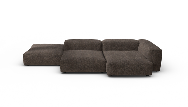 vetsak | Sofa Set 09 - The Island - Nub - Walnut | Modular Sofa | 7 Seater | Sofa Island