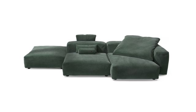 vetsak | Sofa Set 09 - The Island - Cord Velour - Hunter | Modular Sofa | 7 Seater | Sofa Island