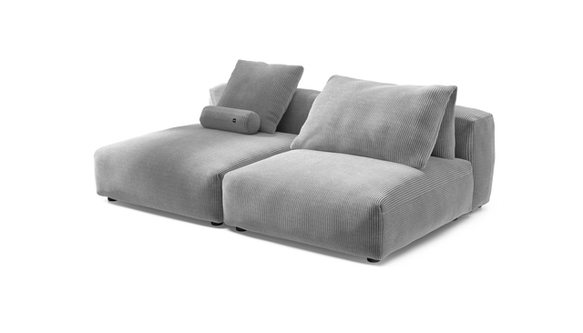 vetsak | Sofa Set 01 XLarge - Cord Velour - Light Grey | Modular Sofa | 3.5 Seater