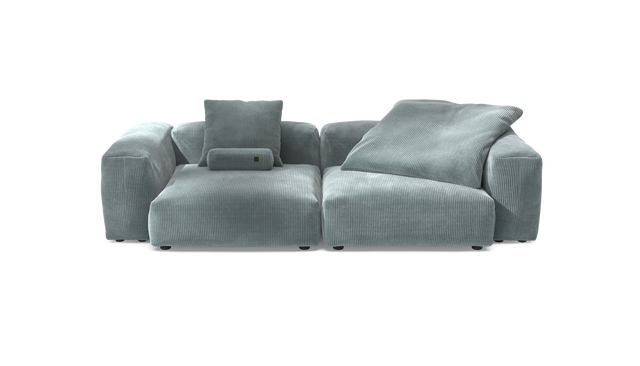 vetsak | Sofa Set 02 Large - Cord Velour - Mint | Modular Sofa | 3.5 Seater | Big Sofa