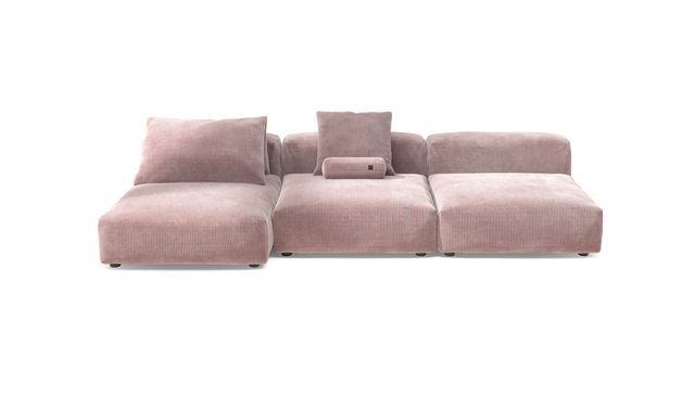 vetsak | Sofa Set 04 - Cord Velour - Blossom | Modular Sofa | 5 Seater | Big Sofa