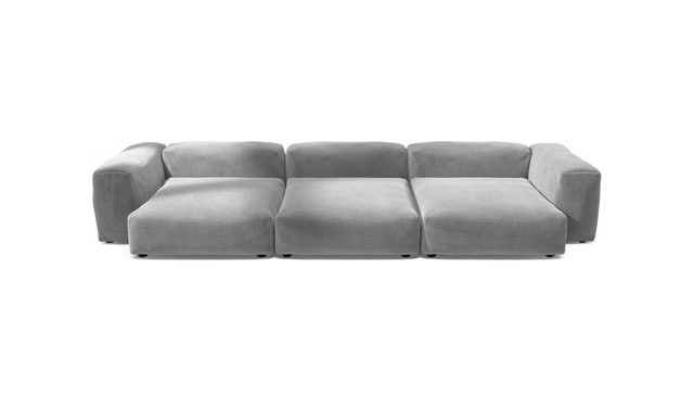 vetsak | Sofa Set 05 - Cord Velour - Light Grey | Modular Sofa | 5 Seater | Big Sofa | Corner Sofa
