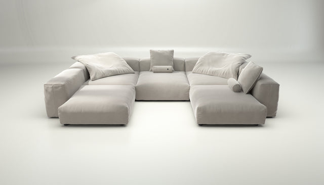 vetsak | Sofa Set 06 - Suave - Clay | Modular Sofa | 6.5 Seater | Big Sofa | U-Shape | Corner Sofa