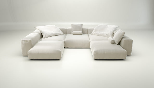 vetsak | Sofa Set 06 - Suave - Pearl | Modular Sofa | 6.5 Seater | Big Sofa | U-Shape | Corner Sofa