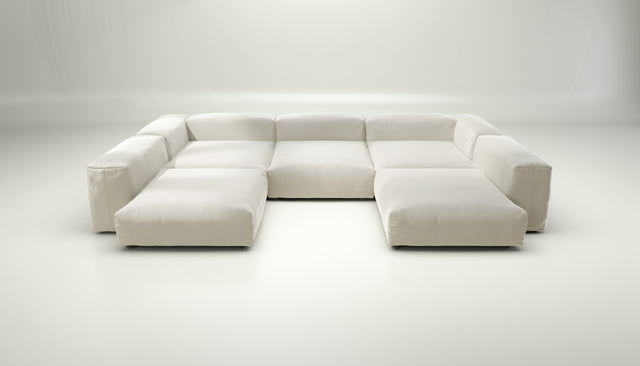 vetsak | Sofa Set 06 - Suave - Pearl | Modular Sofa | 6.5 Seater | Big Sofa | U-Shape | Corner Sofa