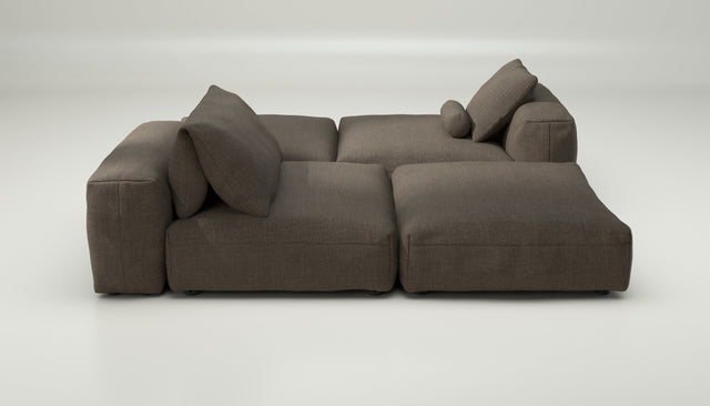 vetsak | Sofa Set 08 - Daybed - Pique - Taupe | Modular Sofa | 6 Seater | Outdoor Island | Double lounger